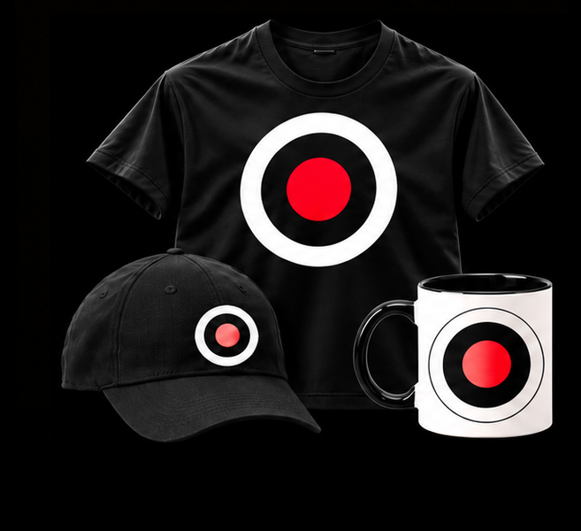 Target collection: Target On Your Front shirt, Target On Your Top hat and Target On Your Cup mug